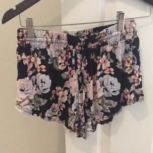 Volcom women’s black floral shorts